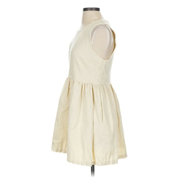 Free People Ivory Cotton Mesh Plunge Mini Dress – Size S - Picture 5 of 6